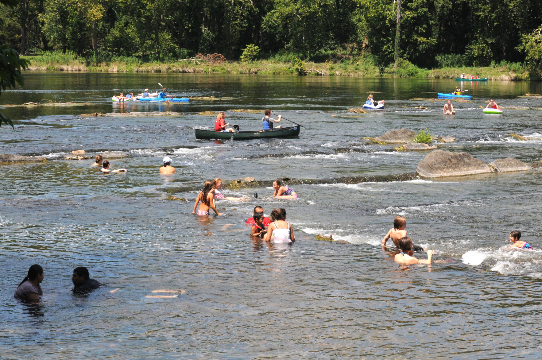 People swim Shenandoah River